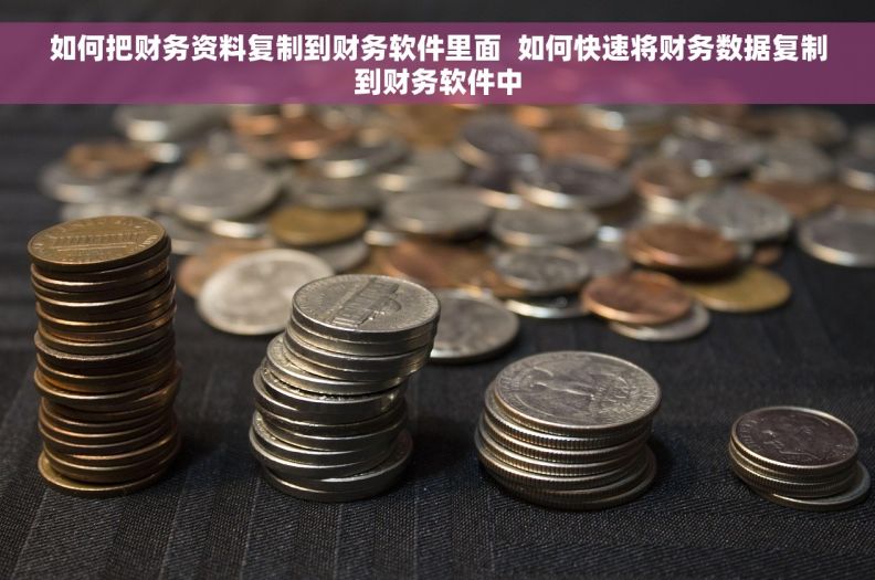 如何把财务资料复制到财务软件里面  如何快速将财务数据复制到财务软件中