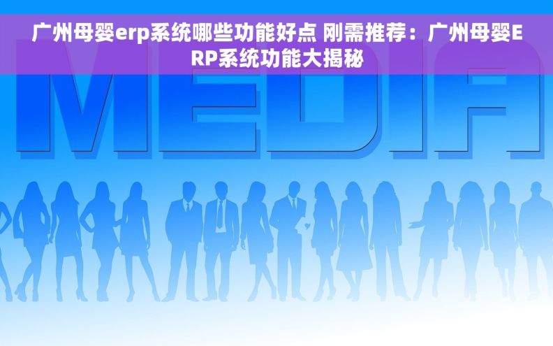 广州母婴erp系统哪些功能好点 刚需推荐：广州母婴ERP系统功能大揭秘