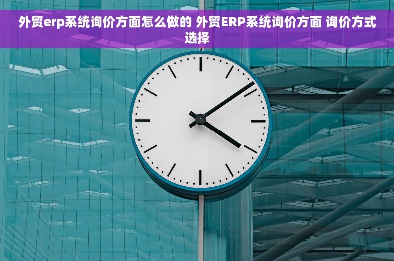 外贸erp系统询价方面怎么做的 外贸ERP系统询价方面 询价方式选择