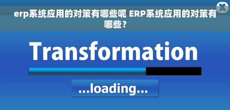 erp系统应用的对策有哪些呢 ERP系统应用的对策有哪些？