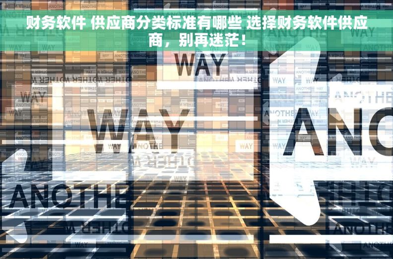 财务软件 供应商分类标准有哪些 选择财务软件供应商，别再迷茫！