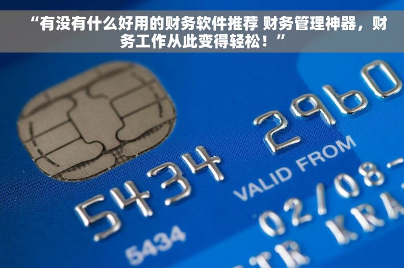 “有没有什么好用的财务软件推荐 财务管理神器，财务工作从此变得轻松！”