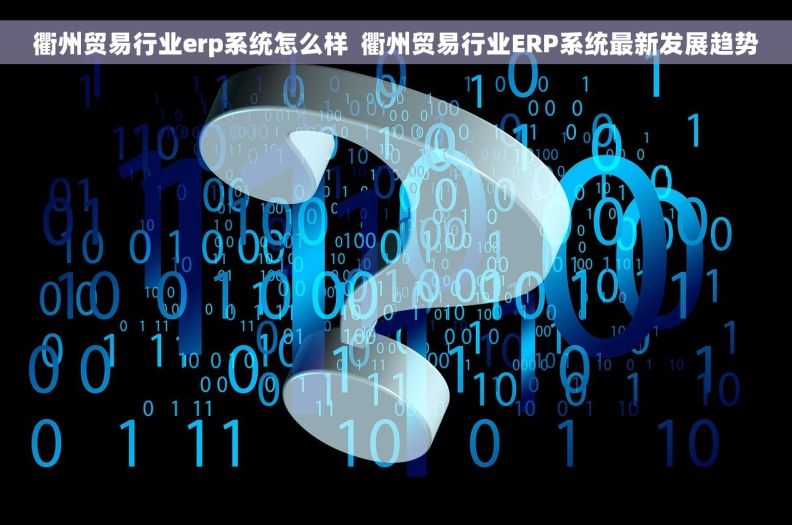 衢州贸易行业erp系统怎么样  衢州贸易行业ERP系统最新发展趋势