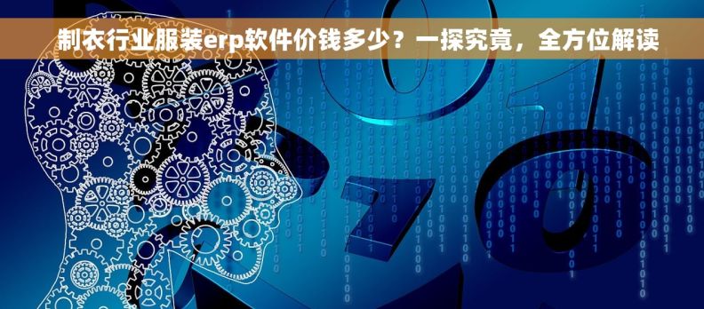   制衣行业服装erp软件价钱多少？一探究竟，全方位解读