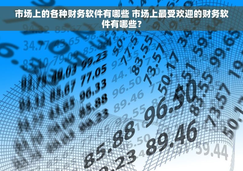 市场上的各种财务软件有哪些 市场上最受欢迎的财务软件有哪些？