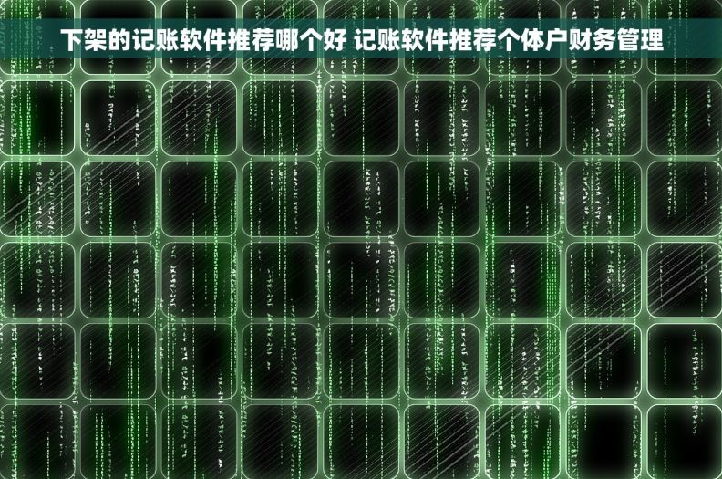 下架的记账软件推荐哪个好 记账软件推荐个体户财务管理 下架的记账软件推荐哪个好 记账软件推荐个体户财务管理