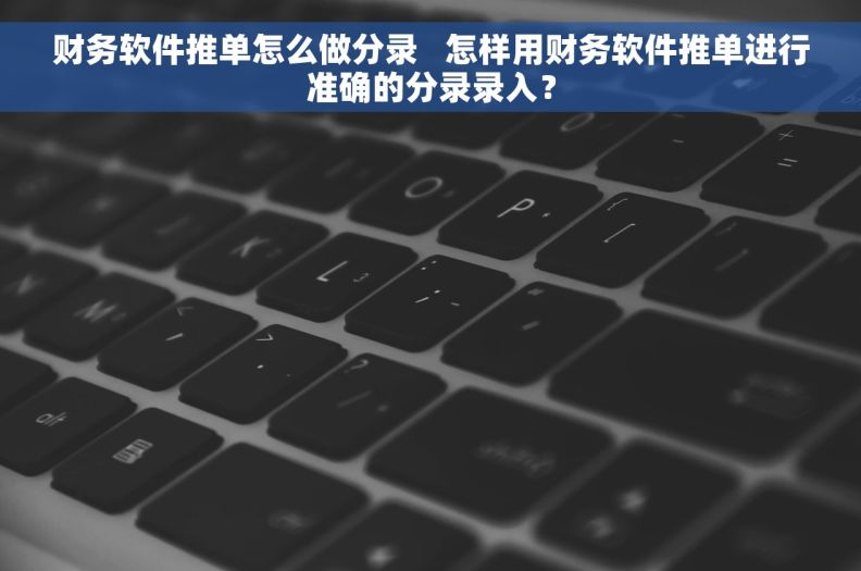 财务软件推单怎么做分录   怎样用财务软件推单进行准确的分录录入？