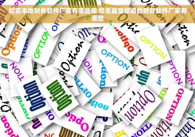 哈密本地财务软件厂家有哪些呢 哈密最受欢迎的财务软件厂家有哪些