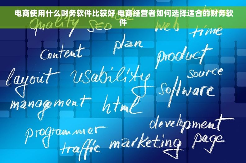  电商使用什么财务软件比较好 电商经营者如何选择适合的财务软件