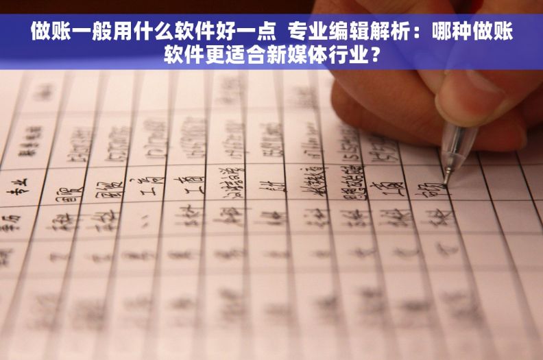 做账一般用什么软件好一点  专业编辑解析：哪种做账软件更适合新媒体行业？