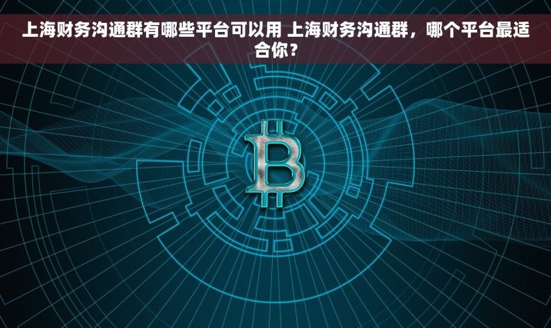 上海财务沟通群有哪些平台可以用 上海财务沟通群，哪个平台最适合你？