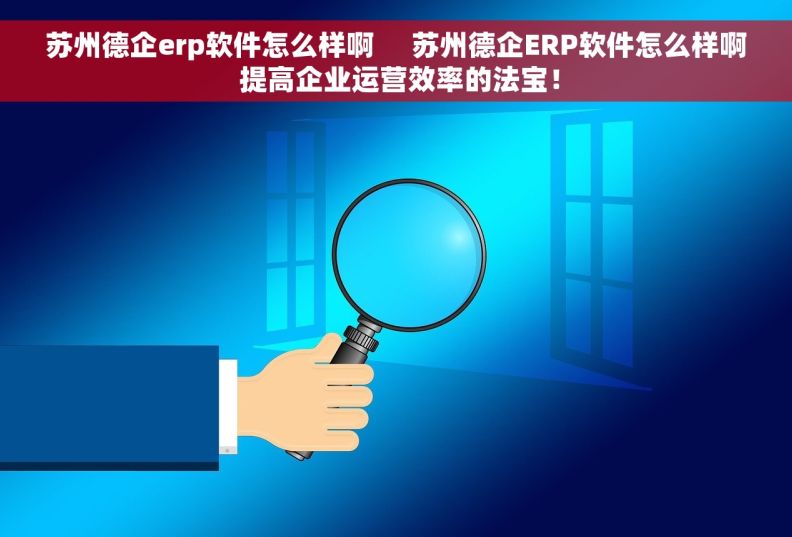 苏州德企erp软件怎么样啊     苏州德企ERP软件怎么样啊 提高企业运营效率的法宝！