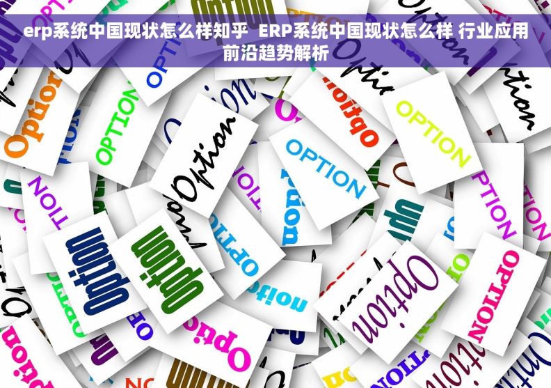 erp系统中国现状怎么样知乎  ERP系统中国现状怎么样 行业应用前沿趋势解析
