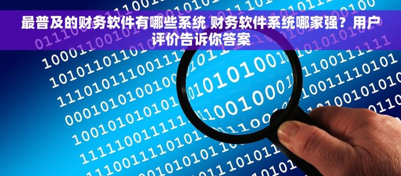 最普及的财务软件有哪些系统 财务软件系统哪家强？用户评价告诉你答案