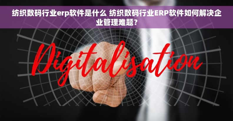 纺织数码行业erp软件是什么 纺织数码行业ERP软件如何解决企业管理难题？