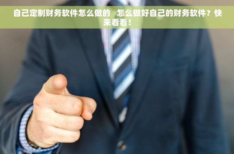 自己定制财务软件怎么做的   怎么做好自己的财务软件？快来看看！