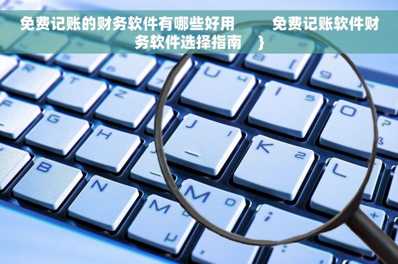 免费记账的财务软件有哪些好用         免费记账软件财务软件选择指南    }