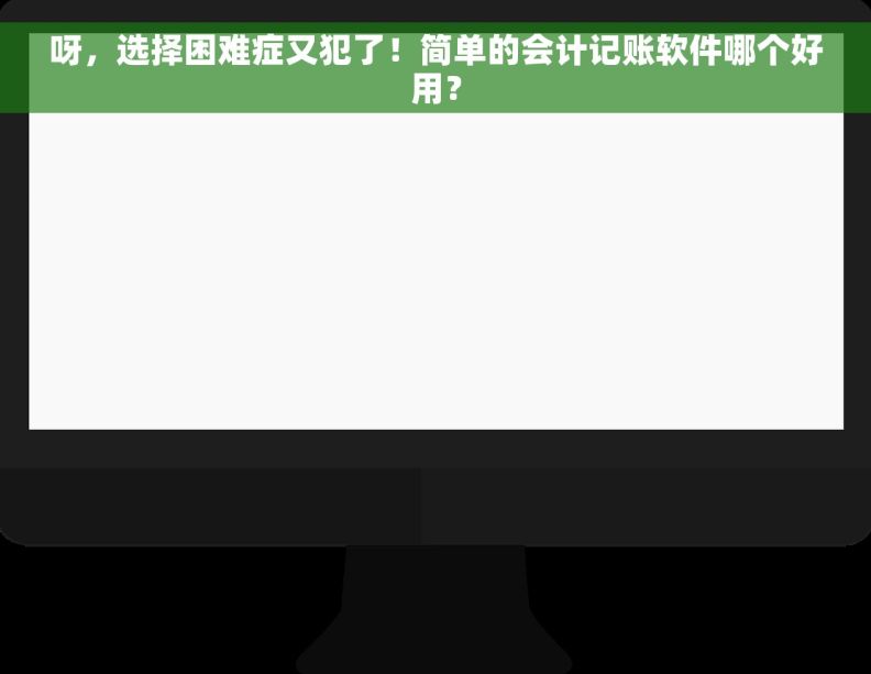 呀，选择困难症又犯了！简单的会计记账软件哪个好用？