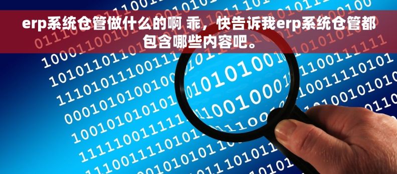 erp系统仓管做什么的啊 乖，快告诉我erp系统仓管都包含哪些内容吧。