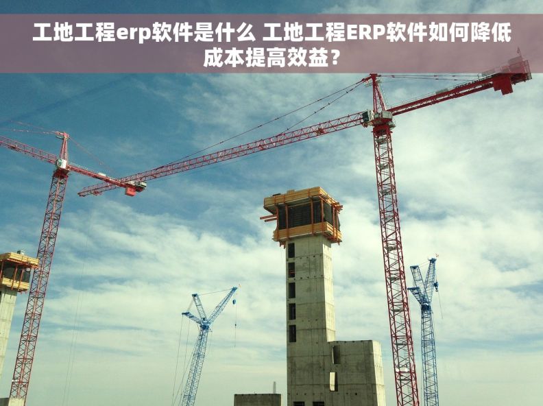 工地工程erp软件是什么 工地工程ERP软件如何降低成本提高效益？