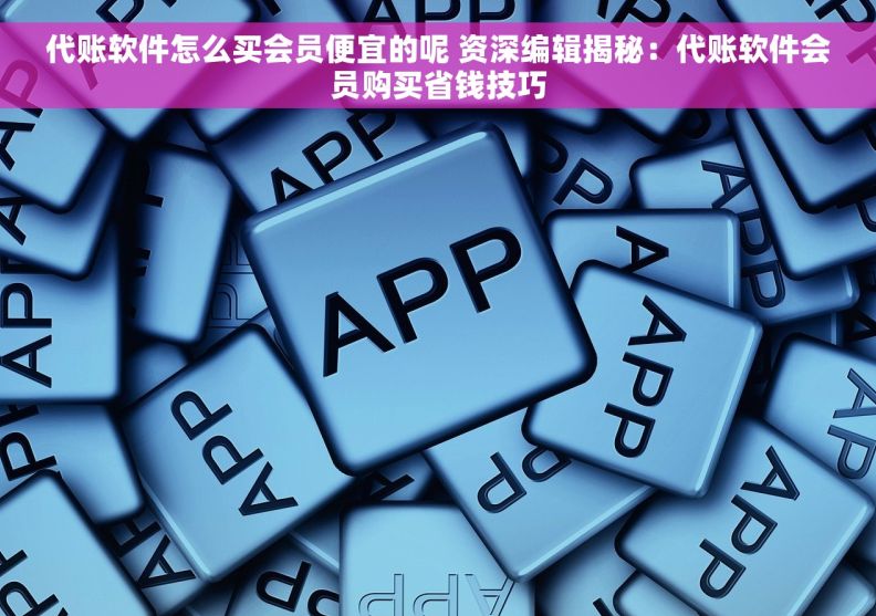 代账软件怎么买会员便宜的呢 资深编辑揭秘：代账软件会员购买省钱技巧