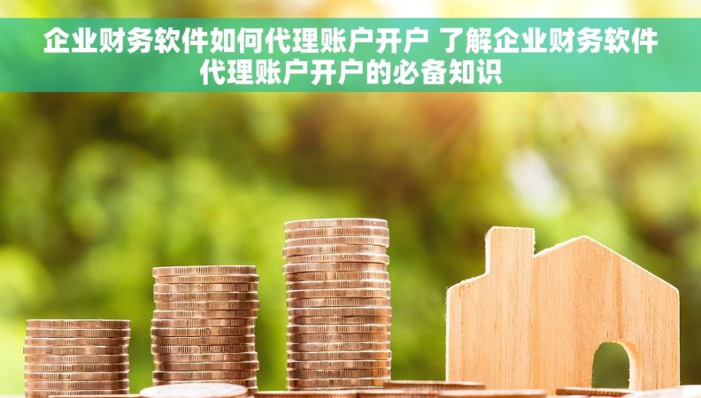 企业财务软件如何代理账户开户 了解企业财务软件代理账户开户的必备知识