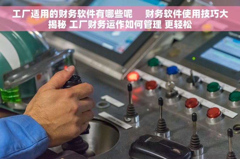 工厂适用的财务软件有哪些呢     财务软件使用技巧大揭秘 工厂财务运作如何管理 更轻松