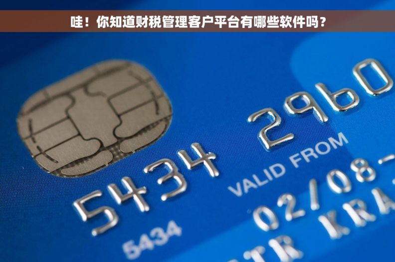哇！你知道财税管理客户平台有哪些软件吗？