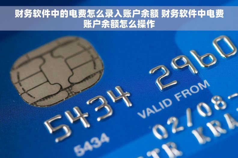 财务软件中的电费怎么录入账户余额 财务软件中电费账户余额怎么操作