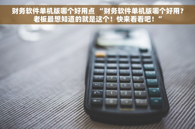 财务软件单机版哪个好用点 “财务软件单机版哪个好用？老板最想知道的就是这个！快来看看吧！”