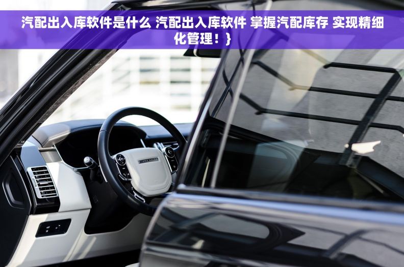 汽配出入库软件是什么 汽配出入库软件 掌握汽配库存 实现精细化管理！}