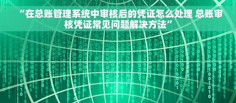 “在总账管理系统中审核后的凭证怎么处理 总账审核凭证常见问题解决方法”