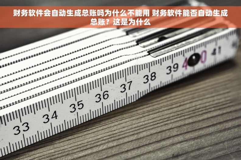 财务软件会自动生成总账吗为什么不能用 财务软件能否自动生成总账？这是为什么