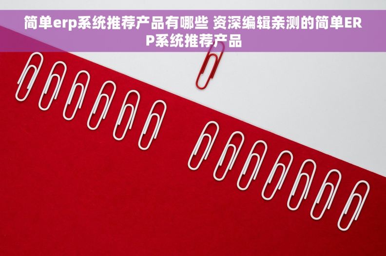 简单erp系统推荐产品有哪些 资深编辑亲测的简单ERP系统推荐产品