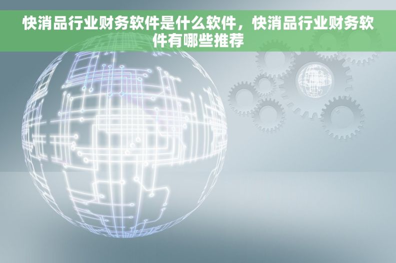 快消品行业财务软件是什么软件，快消品行业财务软件有哪些推荐