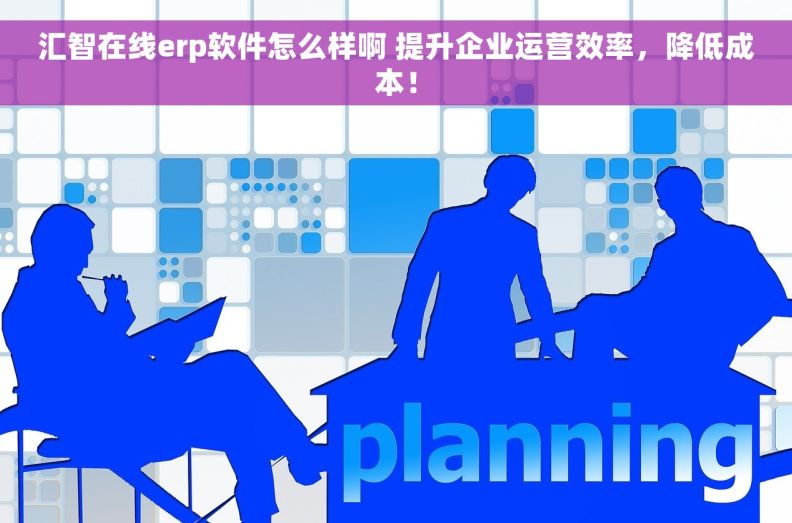 	汇智在线erp软件怎么样啊 提升企业运营效率，降低成本！