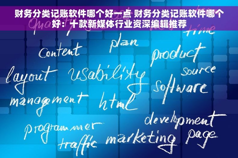 财务分类记账软件哪个好一点 财务分类记账软件哪个好：十款新媒体行业资深编辑推荐