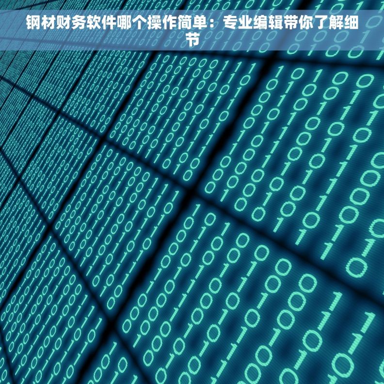 钢材财务软件哪个操作简单：专业编辑带你了解细节