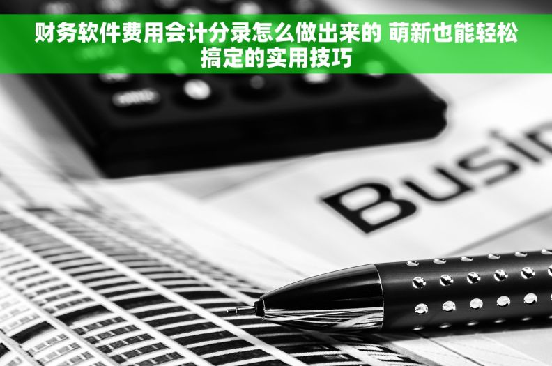 财务软件费用会计分录怎么做出来的 萌新也能轻松搞定的实用技巧