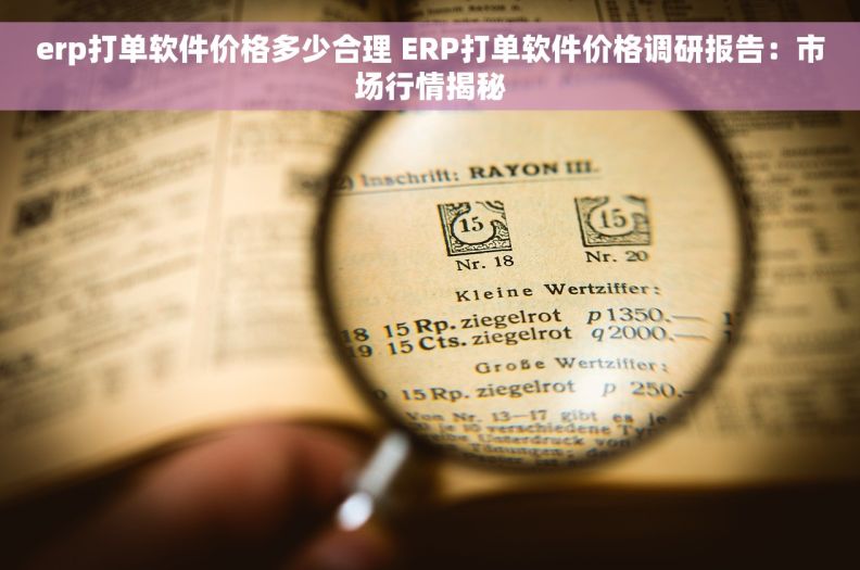 erp打单软件价格多少合理 ERP打单软件价格调研报告：市场行情揭秘