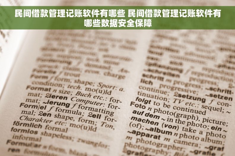 民间借款管理记账软件有哪些 民间借款管理记账软件有哪些数据安全保障