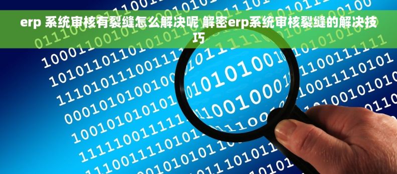 erp 系统审核有裂缝怎么解决呢 解密erp系统审核裂缝的解决技巧