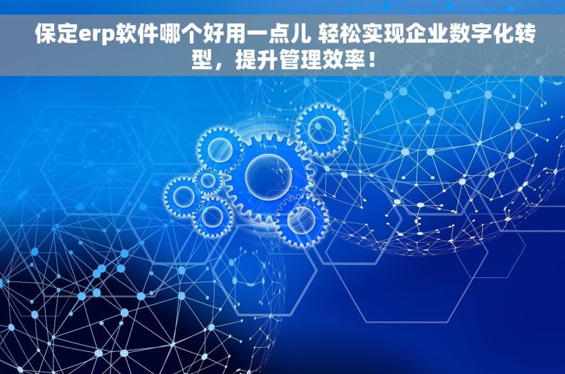  保定erp软件哪个好用一点儿 轻松实现企业数字化转型，提升管理效率！