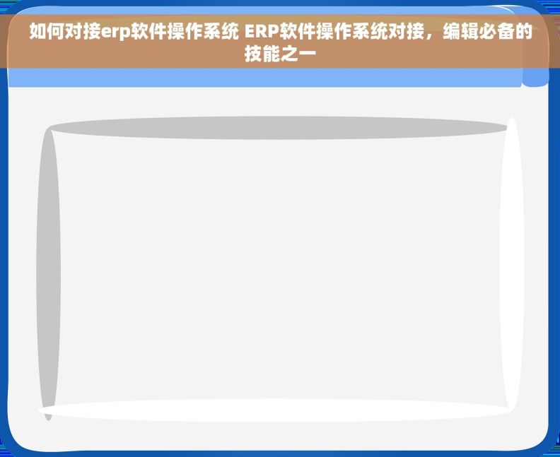 如何对接erp软件操作系统 ERP软件操作系统对接，编辑必备的技能之一