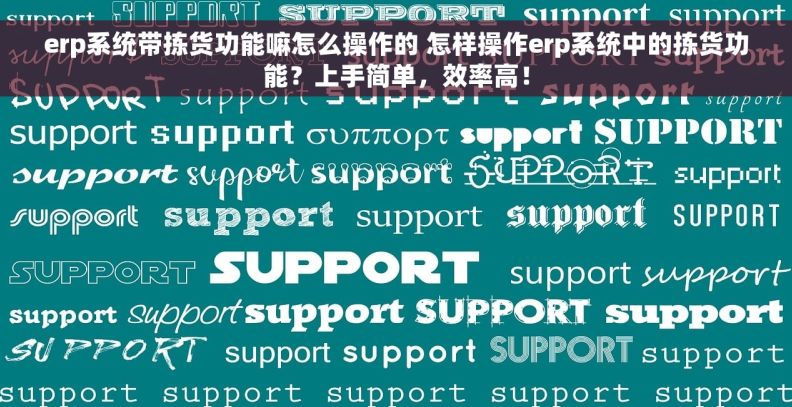 erp系统带拣货功能嘛怎么操作的 怎样操作erp系统中的拣货功能？上手简单，效率高！