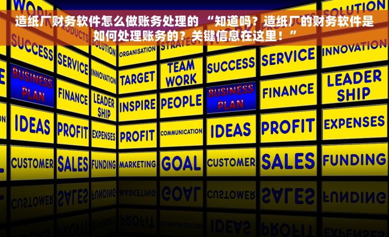造纸厂财务软件怎么做账务处理的 “知道吗？造纸厂的财务软件是如何处理账务的？关键信息在这里！”