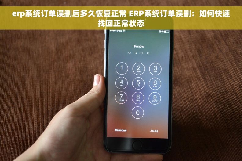 erp系统订单误删后多久恢复正常 ERP系统订单误删：如何快速找回正常状态