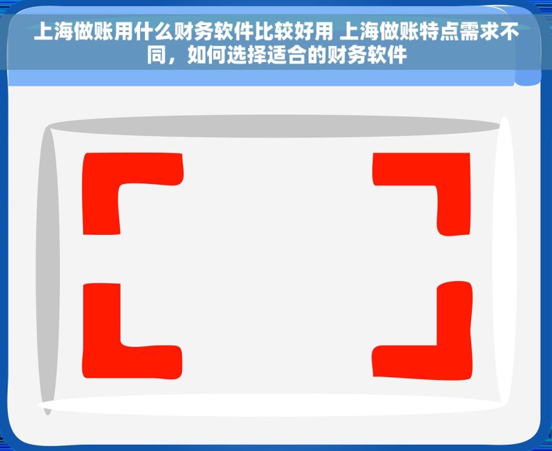 上海做账用什么财务软件比较好用 上海做账特点需求不同，如何选择适合的财务软件