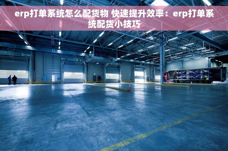 erp打单系统怎么配货物 快速提升效率：erp打单系统配货小技巧