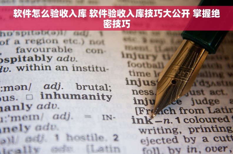 软件怎么验收入库 软件验收入库技巧大公开 掌握绝密技巧